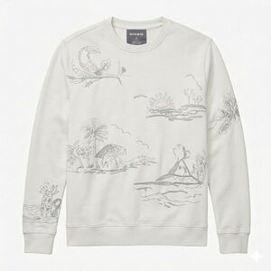 *SOLD* Bonobos woven stitch summer print white sweater